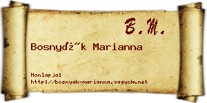 Bosnyák Marianna névjegykártya
