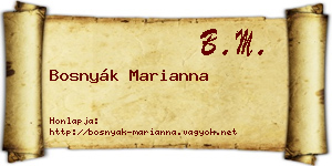Bosnyák Marianna névjegykártya